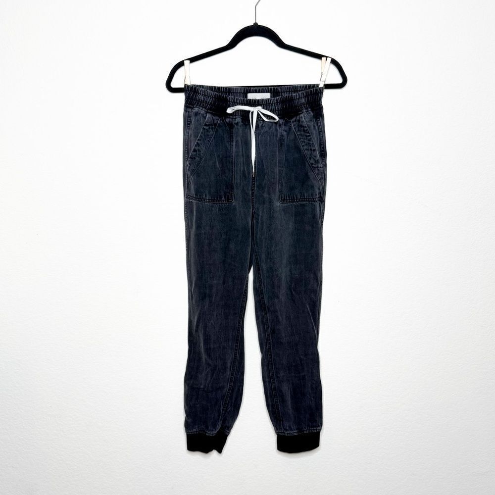 Dear John Women's Washed Black Tencel Joggers with Drawstring Waist Size Small